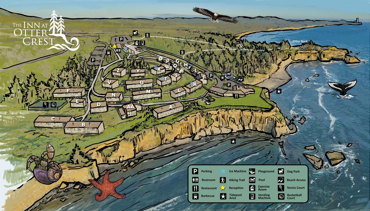 Illustrated map of Inn at Otter Crest.